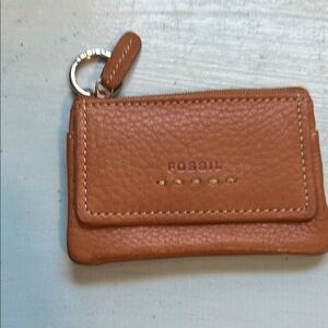 Fossil Tan Leather Keychain Pouch